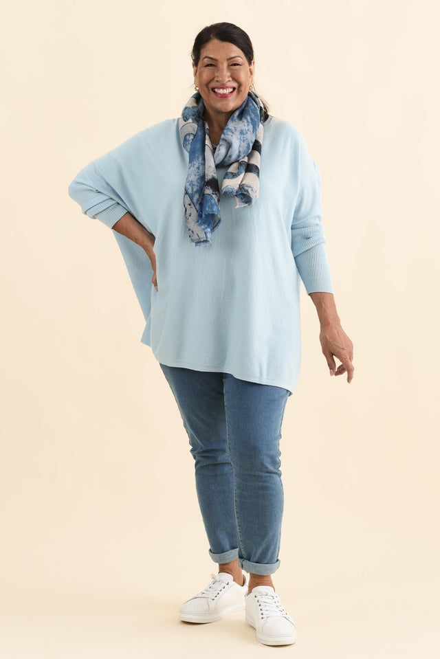 Nastia Light Blue Wool Blend Jumper,Brunette model,alt text|model:Pilita image 10