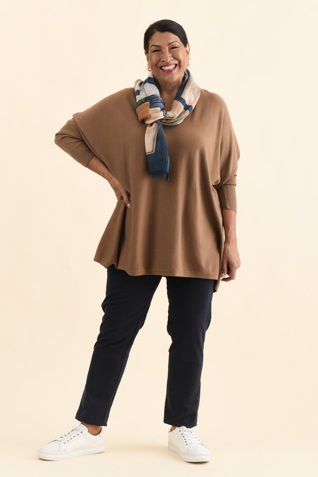 Nastia Mocha Wool Blend Jumper,Brunette model,alt text|model:Pilita image 10