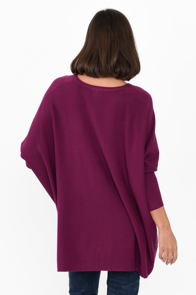 Nastia Purple Wool Blend Jumper