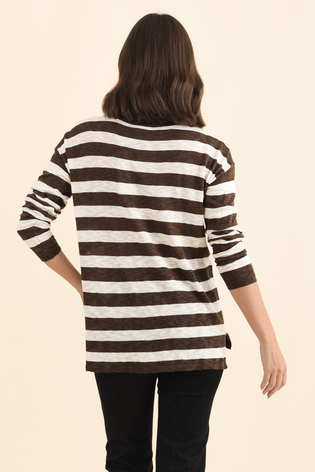 Natasha Chocolate Stripe Knit Top image 4