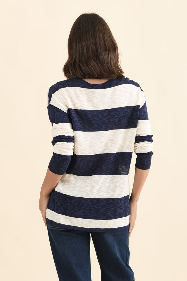 Natasha Dark Navy Stripe Knit Top image 6