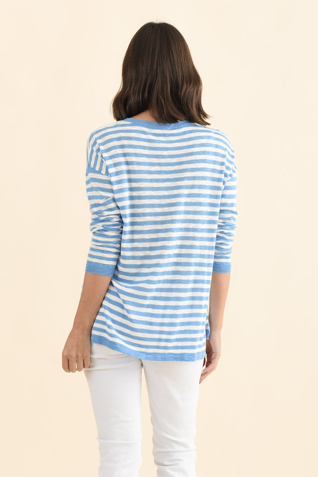 Natasha Sky Blue Stripe Knit Top image 5