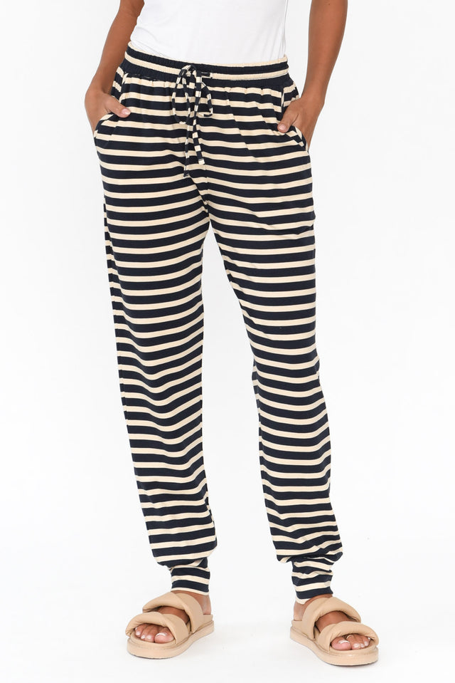 Nautical Stripe Cotton Everyday Tie Pants image 2