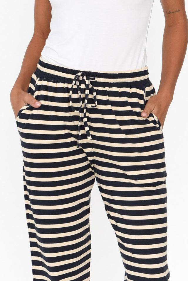Nautical Stripe Cotton Everyday Tie Pants image 7