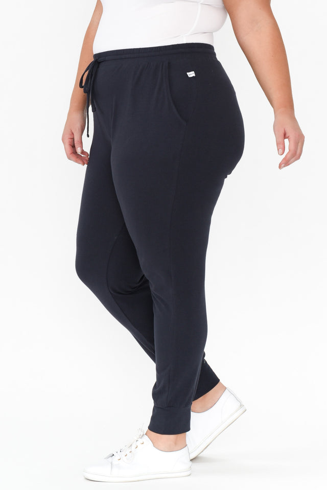 Navy Cotton Everyday Tie Sweatpants,Blonde model,alt text|model:Caitlin image 11