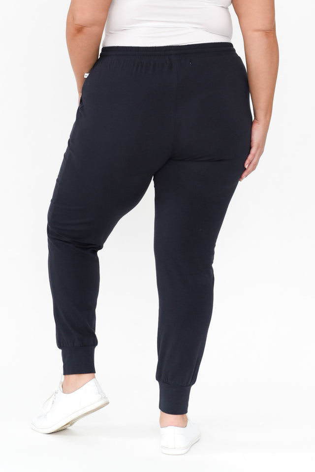 Navy Cotton Everyday Tie Sweatpants,Blonde model,alt text|model:Caitlin image 12