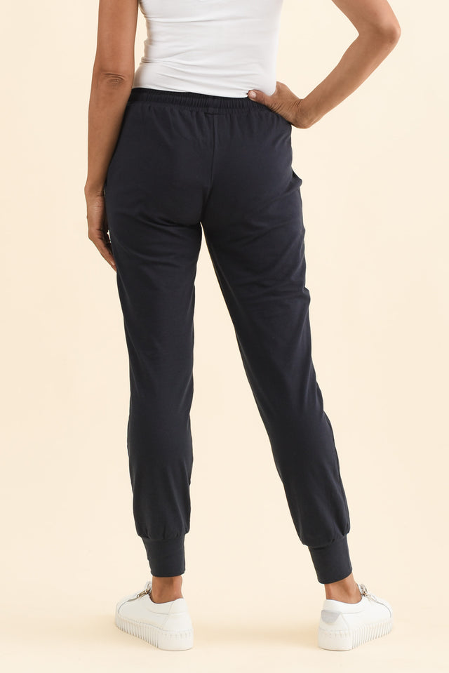 Navy Cotton Everyday Tie Sweatpants,Brunette model,alt text|model:Cara image 6