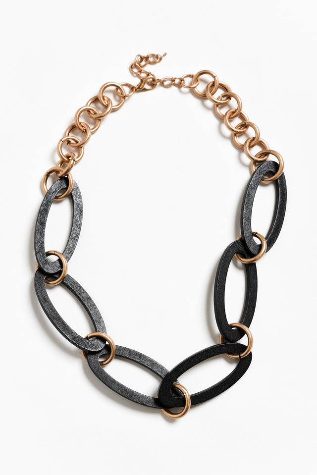 Nesci Black Wood Disk Necklace image 1