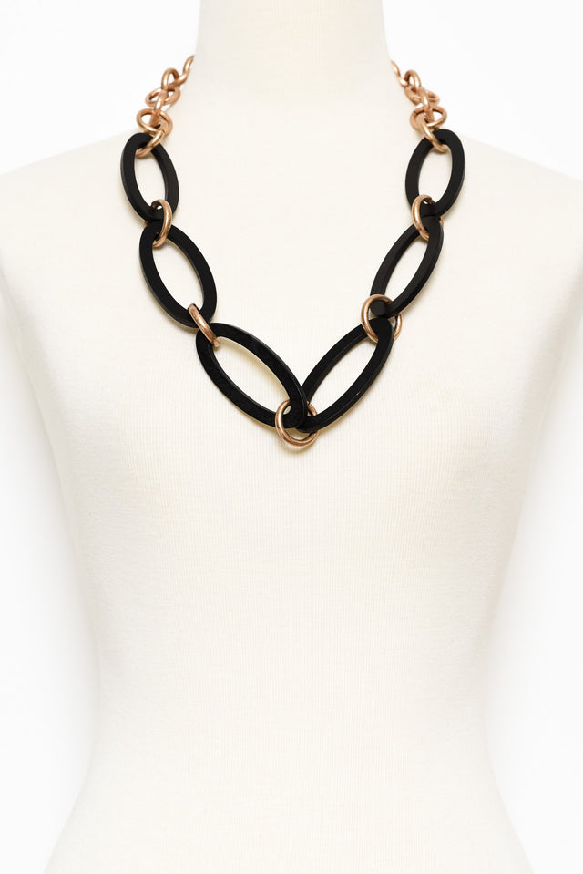 Nesci Black Wood Disk Necklace image 2