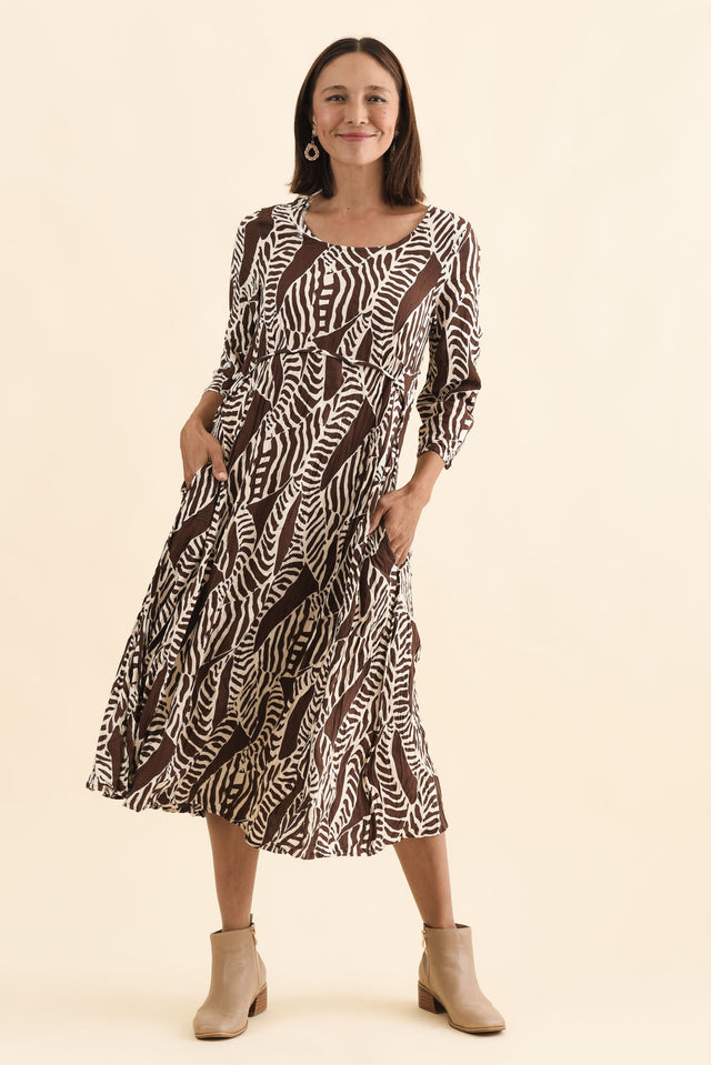 Nessa Brown Leaf Crescent Dress image 8