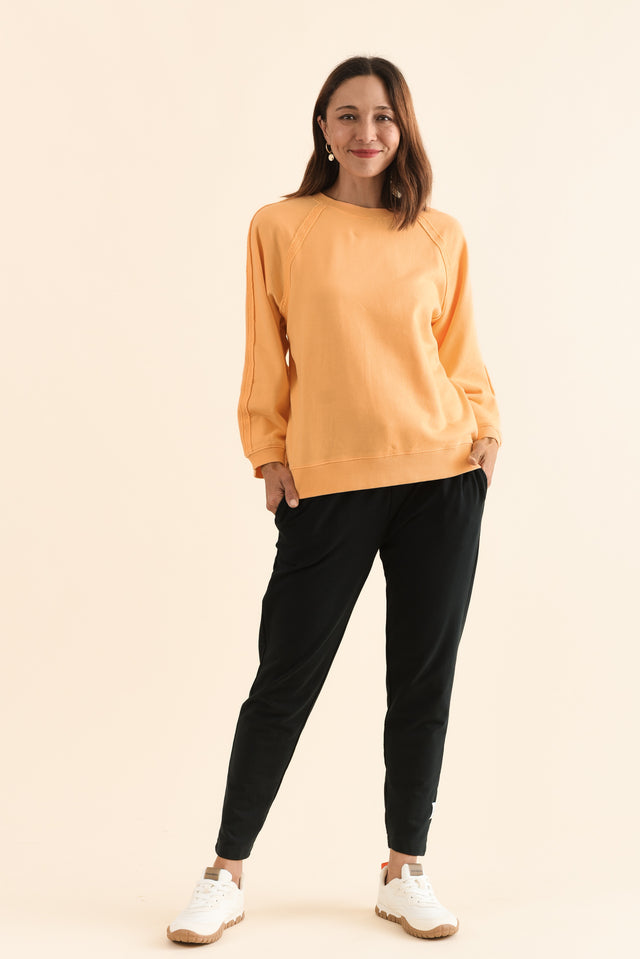 Nessa Peach Cotton Frayed Sweatshirt image 2