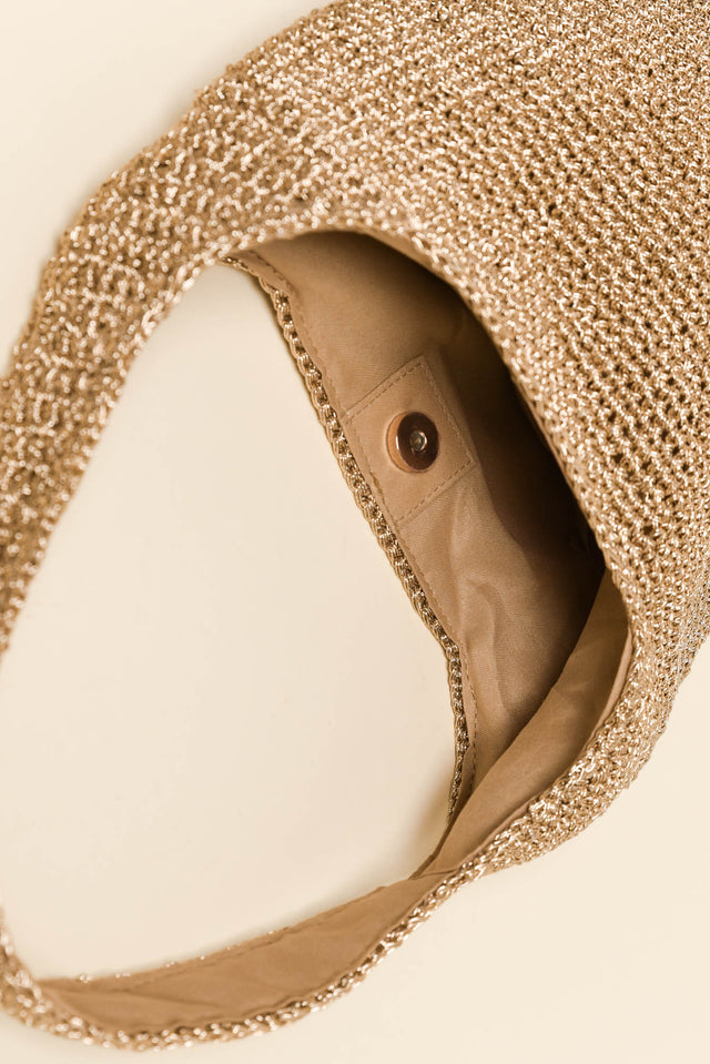 Nevada Gold Metallic Straw Shoulder Bag image 5