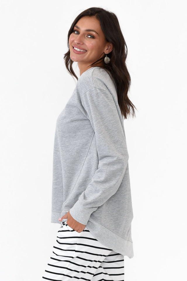 Newhaven Grey Marle Cotton Jumper