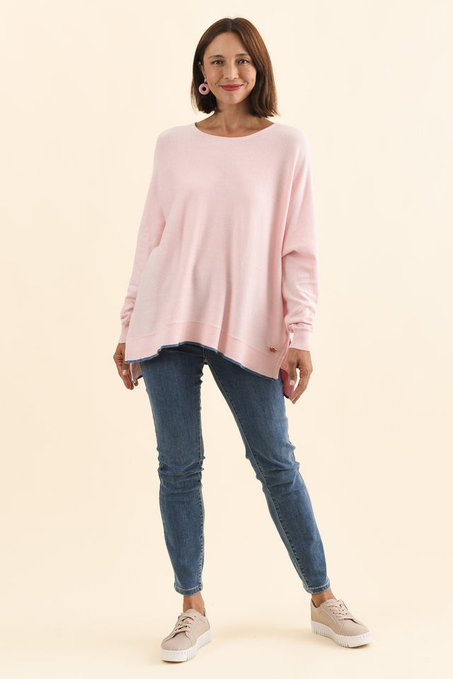 Nick Blush Organic Cotton Knit Jumper,Brunette model,alt text|model:Cara image 7
