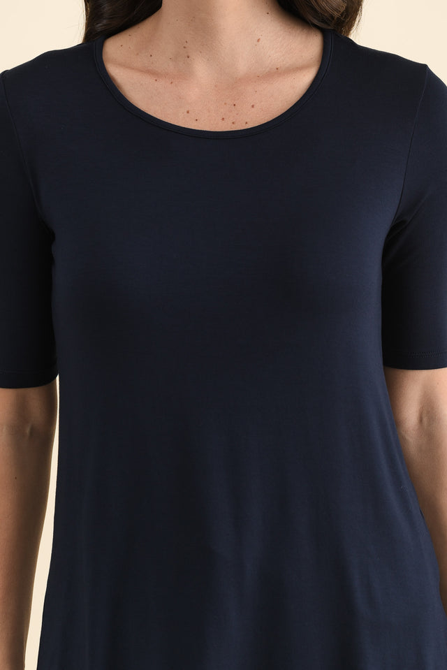 Nicky Navy Half Sleeve Top,Detail,Brunette model,alt text|model:MJ image 6