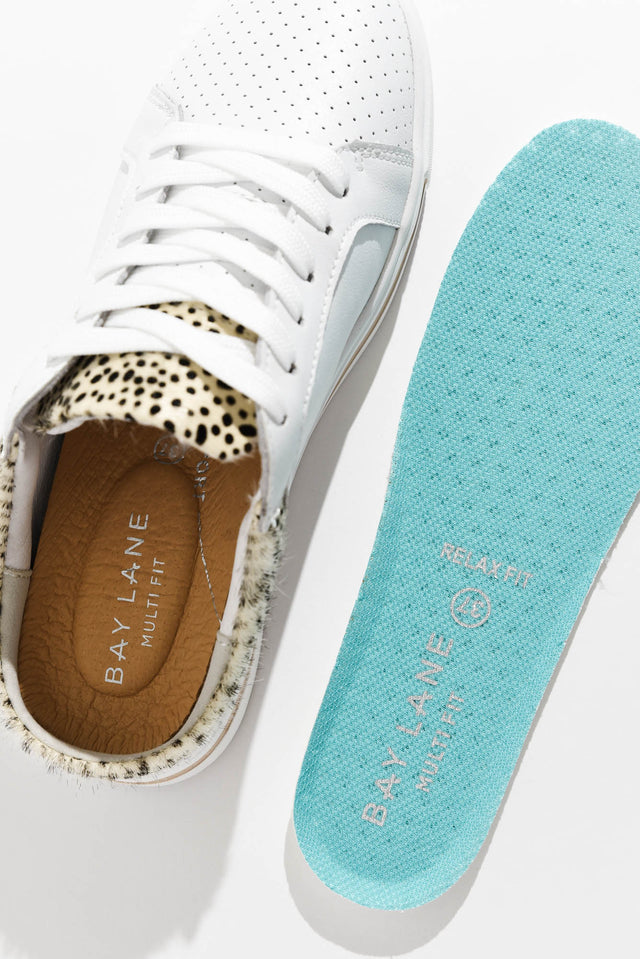 Nicky White Cheetah Leather Mule Sneaker image 6