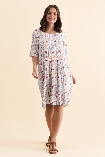 Nina Cream Beach Pocket Dress