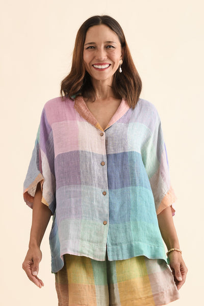 Noemi Multi Check Linen Shirt