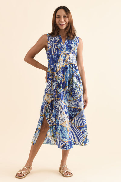 Nome Blue Ocean Cotton Sleeveless Dress