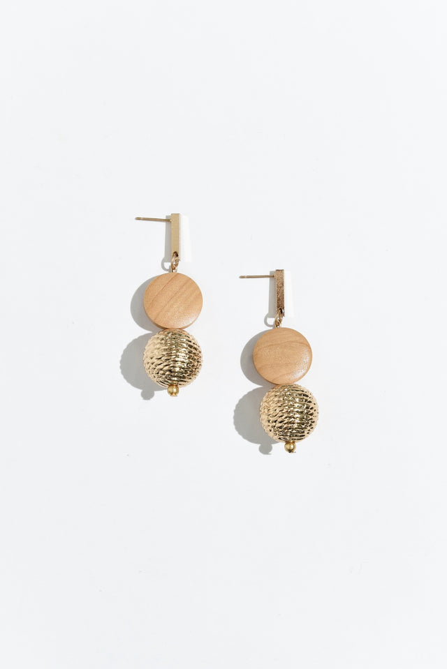 Novalee Rose Gold Wood Drop Earrings