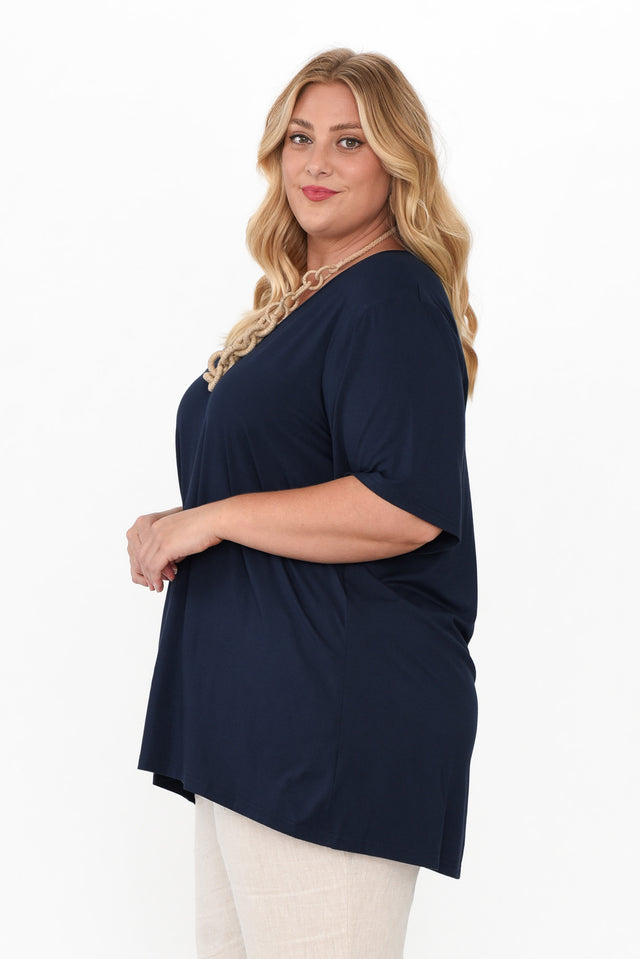Novella Navy Bamboo Top