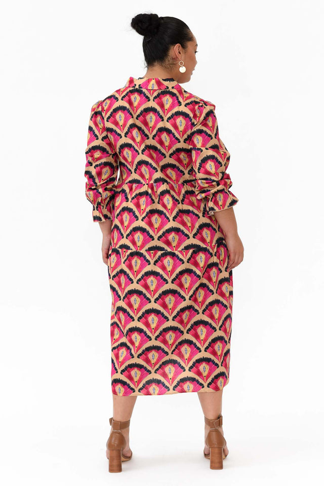 Nyssa Pink Geo Linen Blend Dress image 10