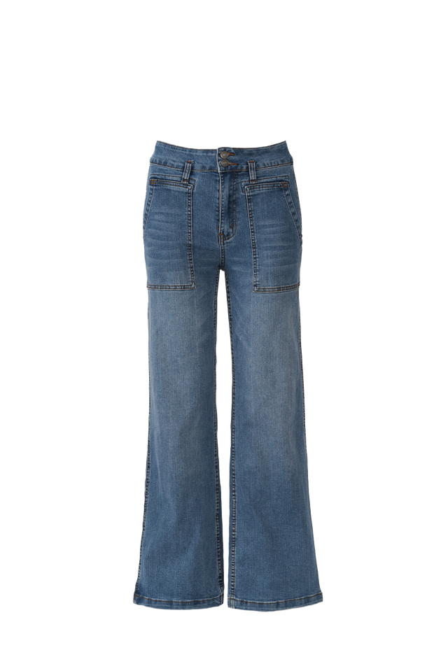 Orwell Mid Blue Wide Leg Jeans