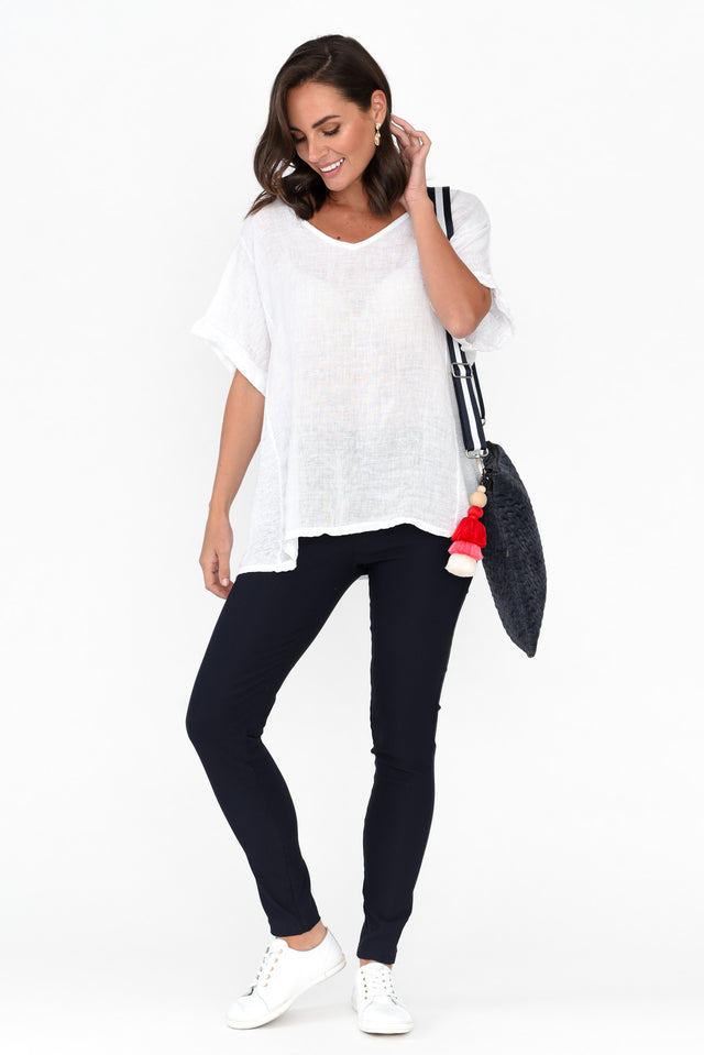 Olympia Navy Straight Pants