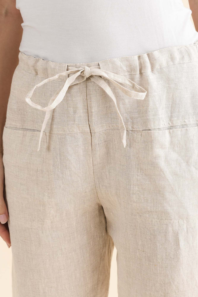 Oman Natural Linen Drawstring Pants image 5