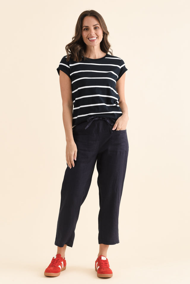 Oman Navy Linen Drawstring Pants image 6