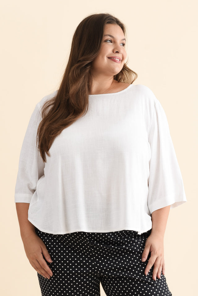 plus-size,curve-tops,plus-size-sleeved-tops,plus-size-linen-tops,plus-size-work-edit,alt text|model:Gabby image 9
