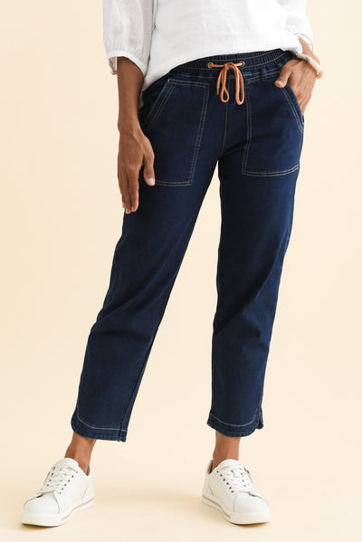 Orbe Indigo Denim Drawstring Jeans
