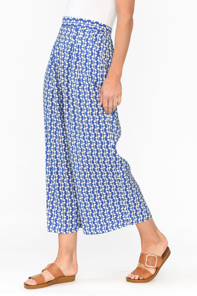 Orella Blue Geo Wide Leg Pants