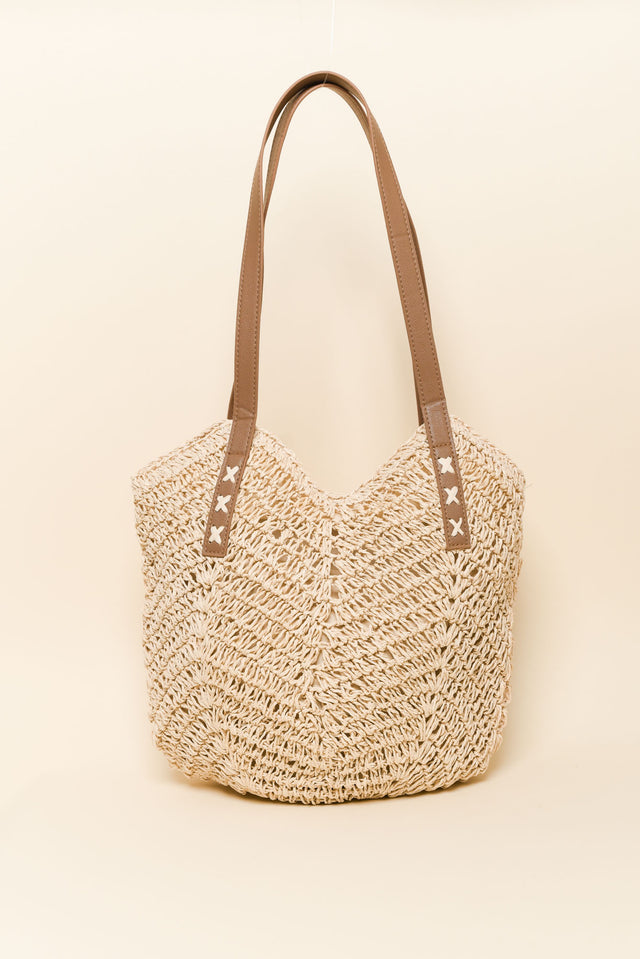 Oriana Natural Straw Shoulder Bag image 3