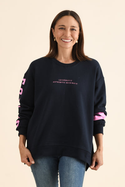 Origin Navy Cotton Crewneck Sweatshirt