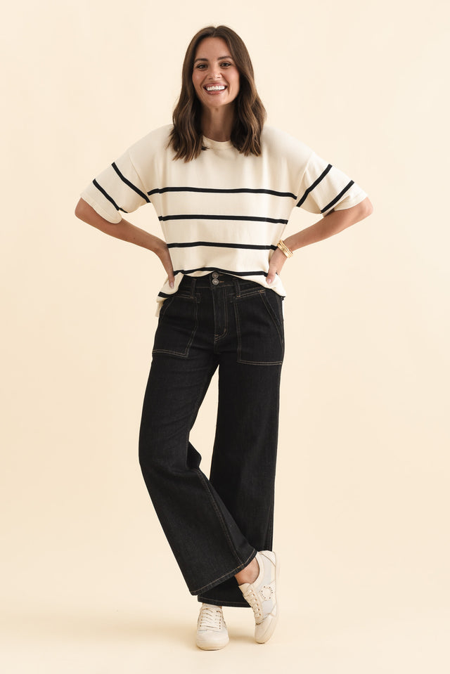 Orwell Black Straight Leg Jeans,Brunette model,alt text|model:MJ image 7