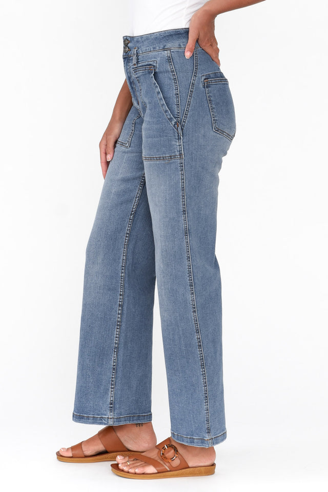 Orwell Mid Blue Wide Leg Jeans