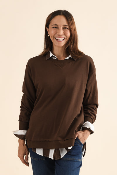 Osbourne Chocolate Cotton Sweatshirt