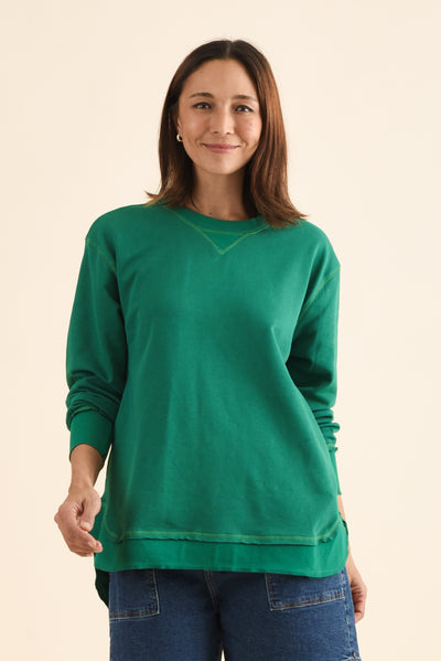 Osbourne Dark Green Cotton Sweatshirt