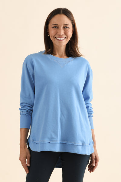 Osbourne Light Blue Cotton Sweatshirt