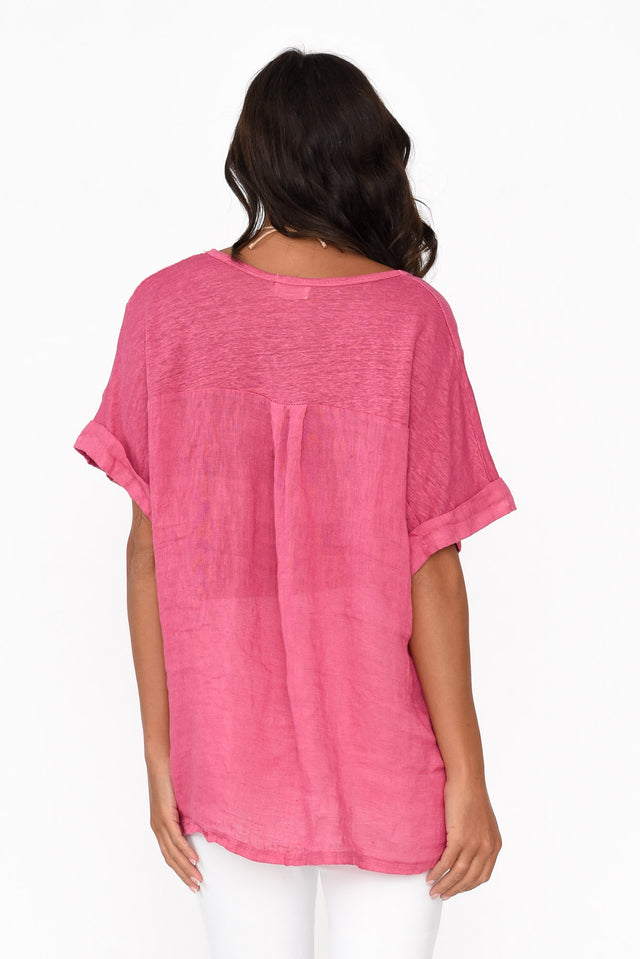 Oversized Anna Pink Linen Tee