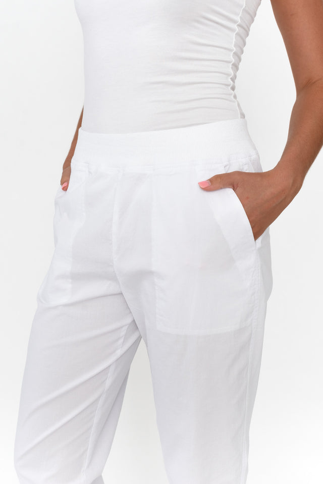 Pablita White Cotton Crop Pants image 6