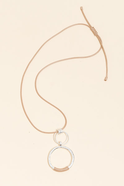 Palmina Silver Circle Pendant Necklace