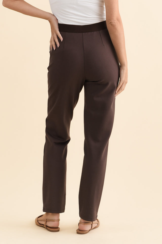 Paloma Chocolate Straight Leg Pants,Brunette model,alt text|model:MJ image 5
