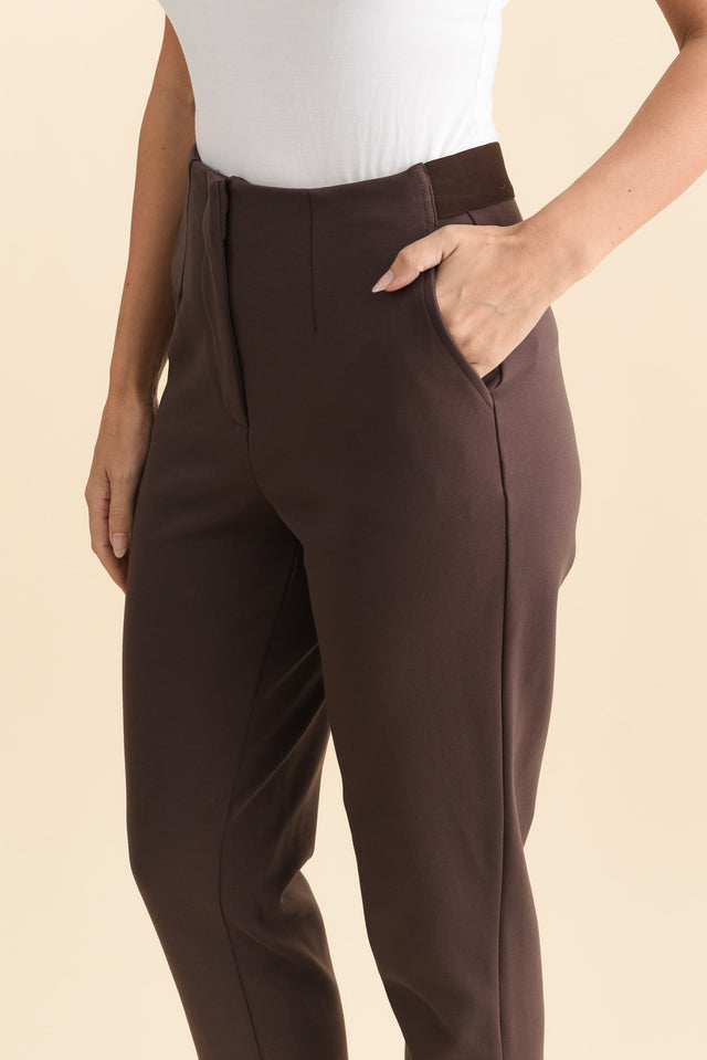 Paloma Chocolate Straight Leg Pants,Brunette model,alt text|model:MJ image 6