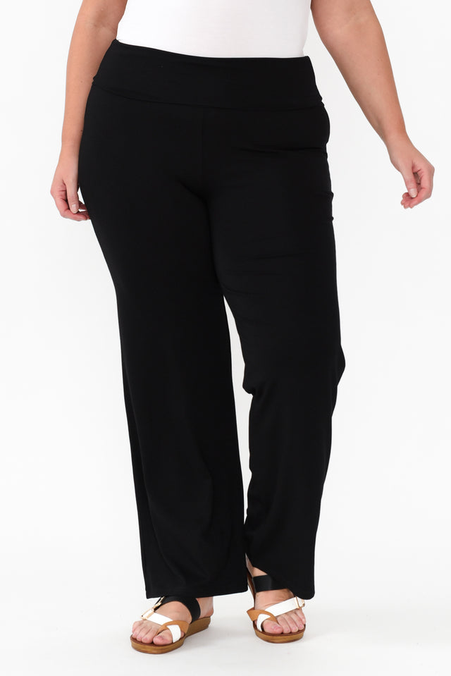 Pamela Black Bamboo Pants,Blonde model,plus-size,curve-basics,curve-bottoms,plus-size-Pants,plus-size-basic-bottoms,plus-size-winter-clothing,alt text|model:Caitlin