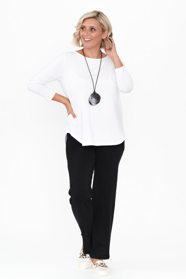 Pamela Black Bamboo Pants - Petite,alt text|model:Brooke image 12
