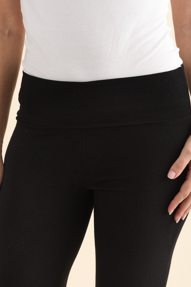 Pamela Black Bamboo Pants - Petite,Detail,Brunette model,alt text|model:MJ image 6