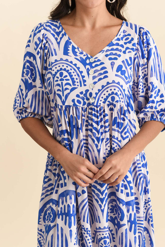 Pansy Blue Abstract Pocket Dress image 7