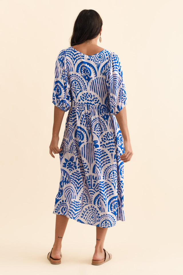 Pansy Blue Abstract Pocket Dress image 6